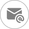 Icon depicting an envelope and "at" sign in a circle